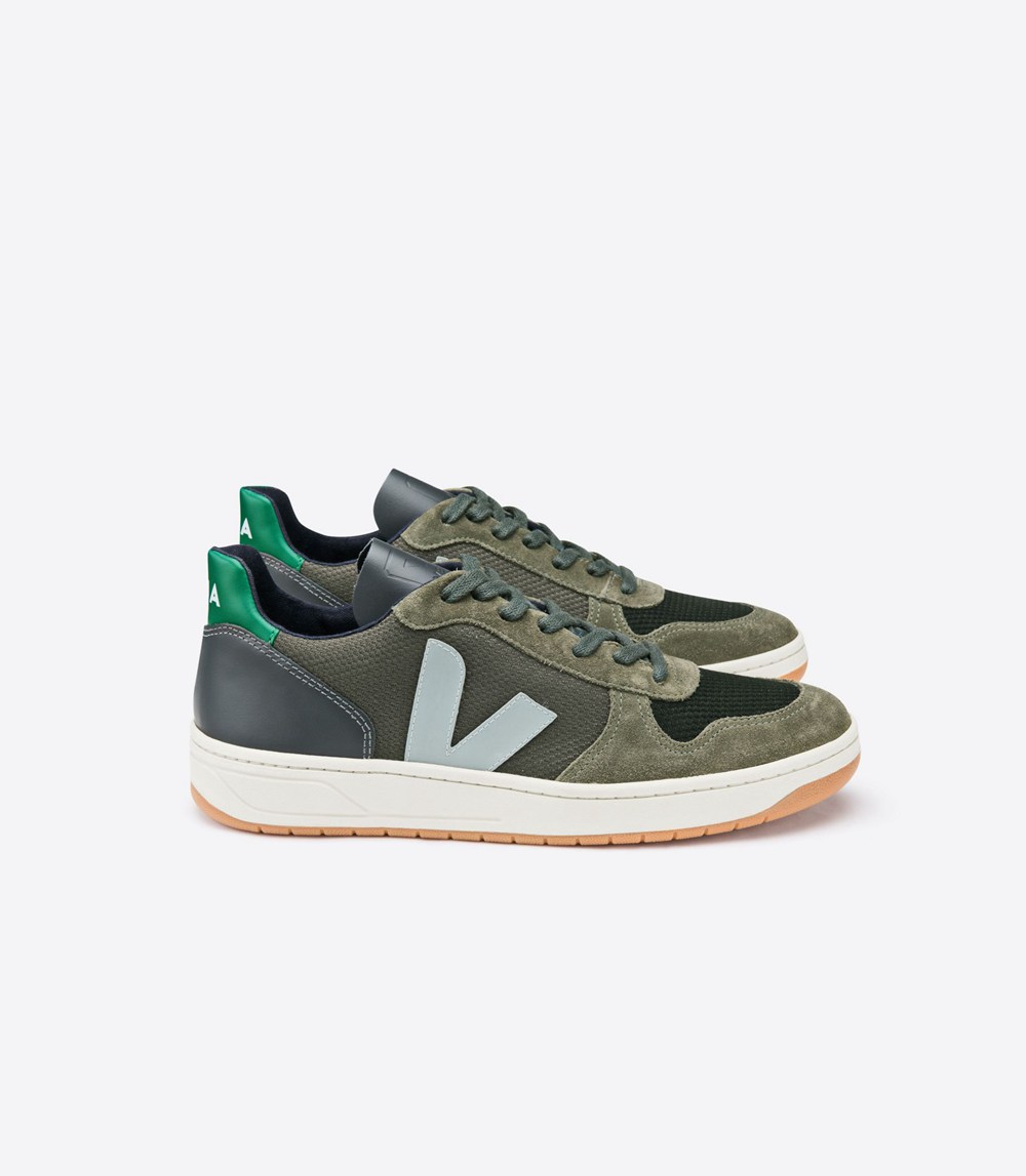 Veja Sneakers Mens - V-10 B-mesh Multico - Olive - 8079PCIOK